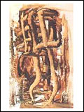 Gestual IV, 9.12-1988 Óleo sobre cartulina. 35 x 50,5 cms