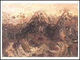 Montañas Expresionistas, s/f Óleo sobre cartulina. 35 x 50,5 cms