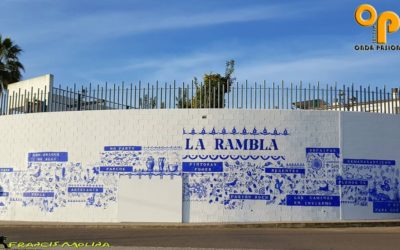 Finalizado el mural en barriada Los Pintores de la actividad en APTITUDES 2018 amo/odio La Rambla