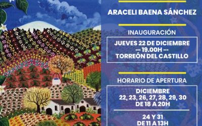 Araceli Baena Sánchez expone su colección de arte näif Alegría Cromática en el Torreón del Castillo de La Rambla